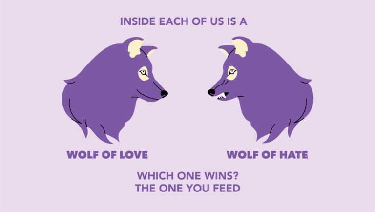 Inside each of us is a wold of love & wolf of hate. Which one wins?